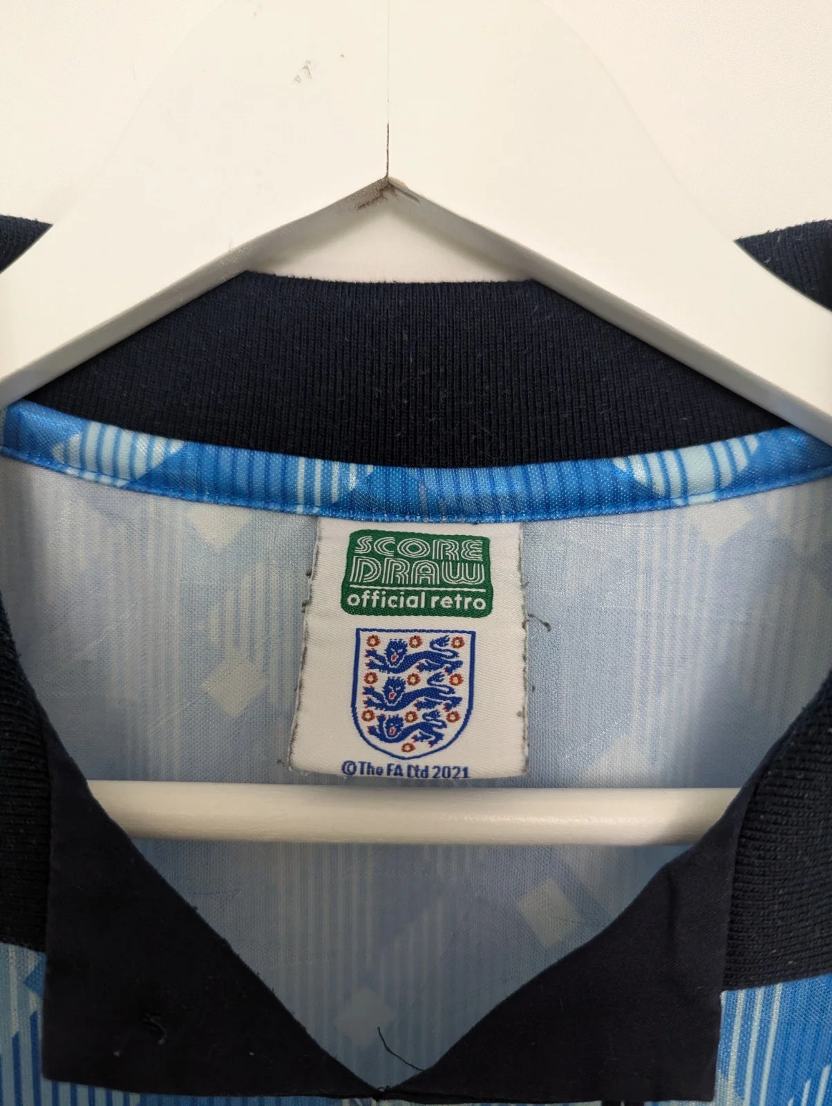 England Retro Away Football Shirt Score Draw 1990 Style Size M – Very Good