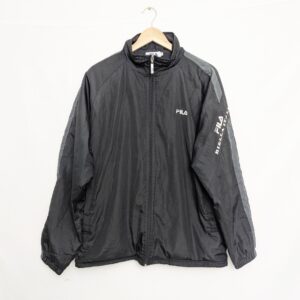 Fila Biella Italia Black Track Jacket Men’s L –  Y2k Zip Up - Fleece Lining