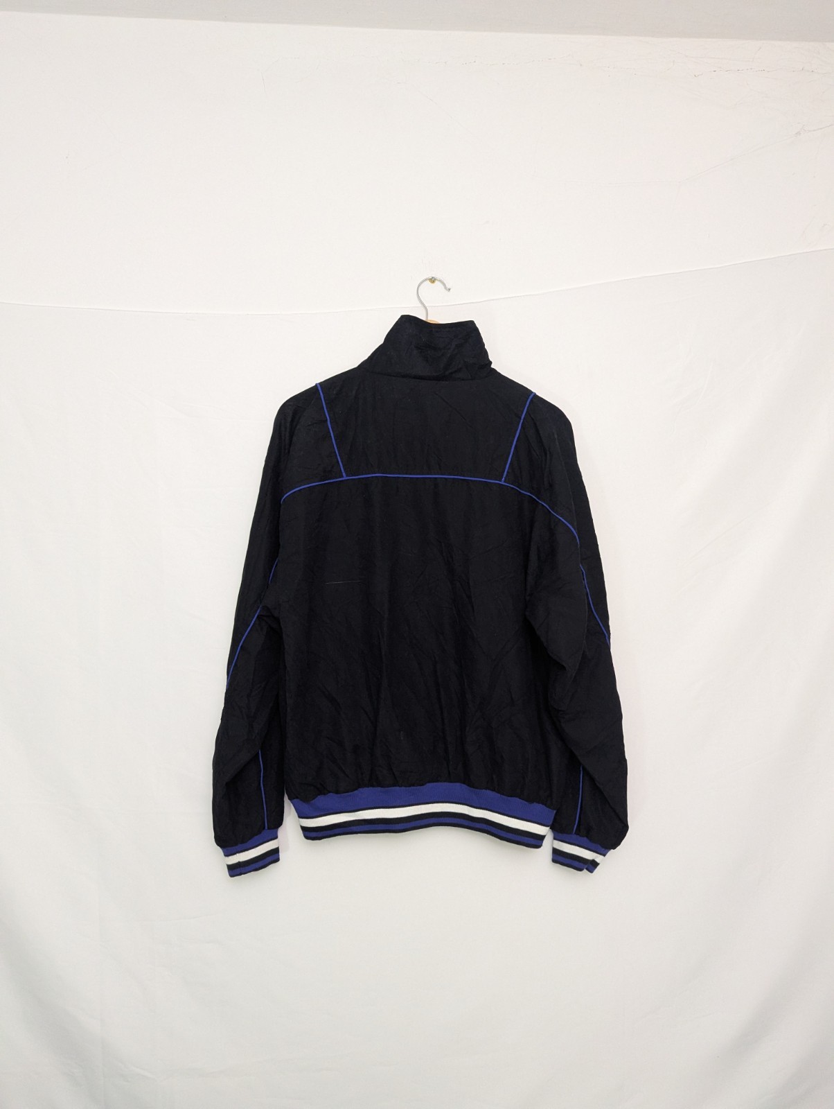 Fila Padded Track Jacket – Men’s Small – Black / Blue – Vintage