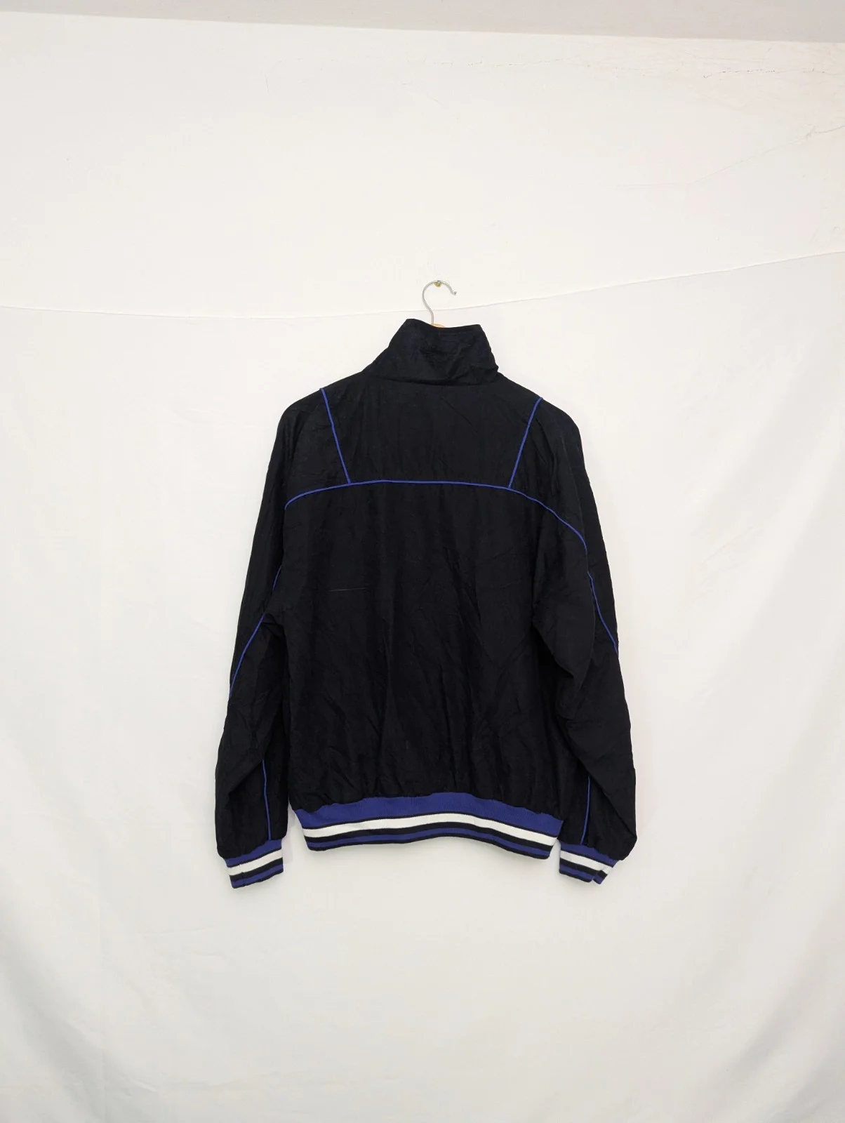 Fila Padded Track Jacket – Men’s Small – Black / Blue – Vintage