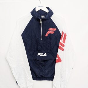 Fila Women’s Retro Windbreaker – Navy/white/red – Uk 14 – 2010s