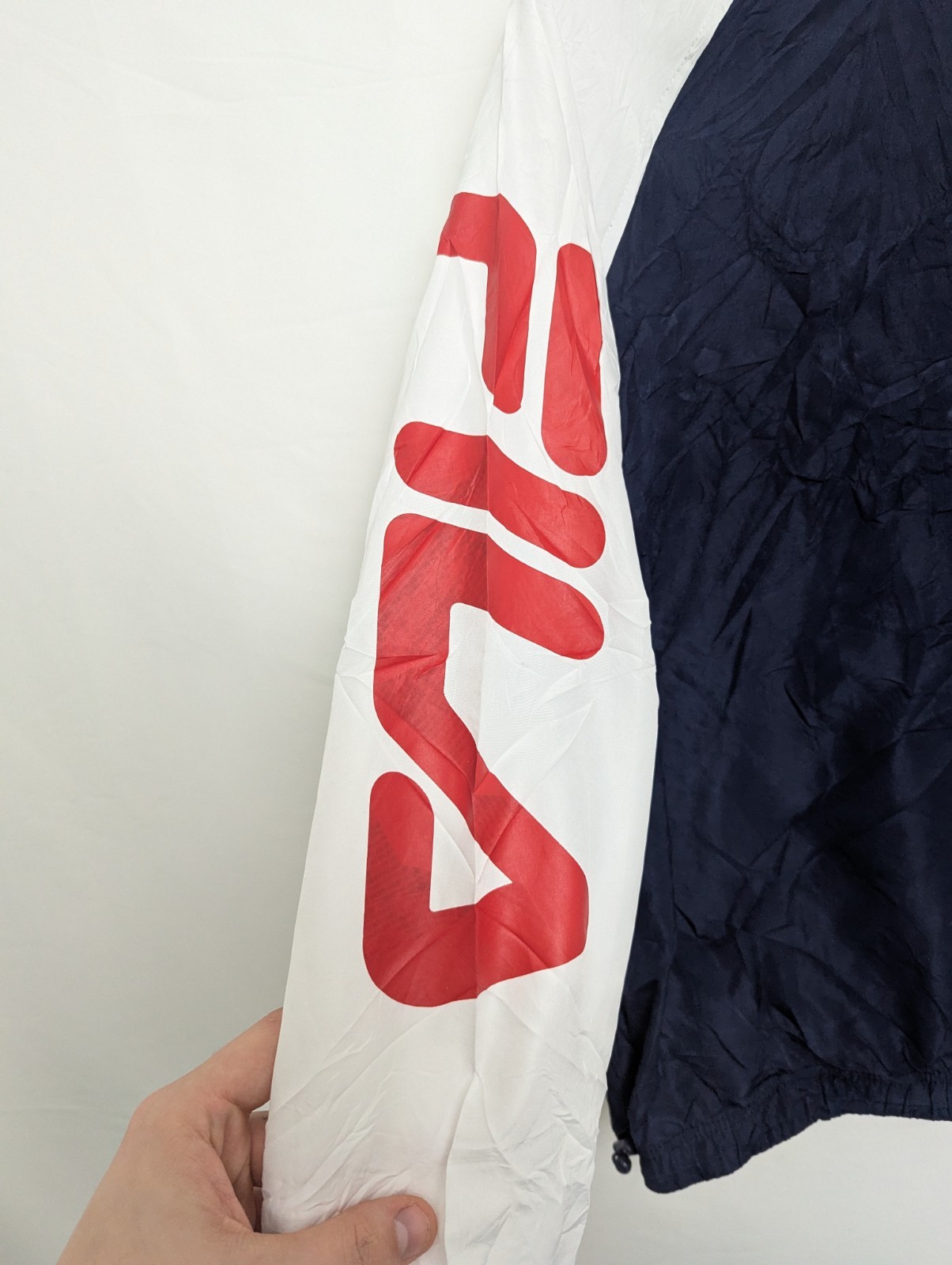 Fila Women’s Retro Windbreaker – Navy/white/red – Uk 14 – 2010s