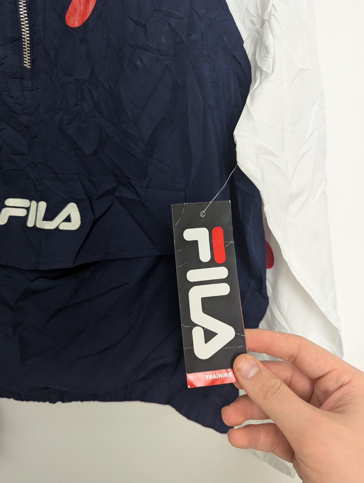 Fila Women’s Retro Windbreaker – Navy/white/red – Uk 14 – 2010s