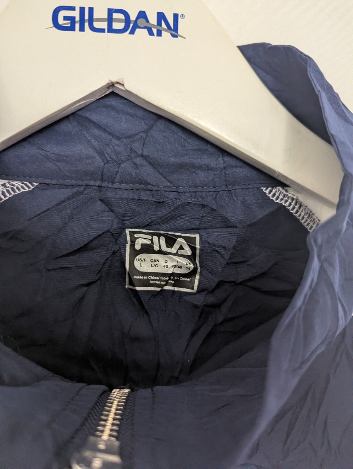 Fila Women’s Retro Windbreaker – Navy/white/red – Uk 14 – 2010s