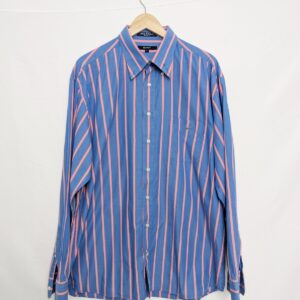 Gant Liberty Bell Poplin Shirt Xl Blue Pink Stripe Regular Fit