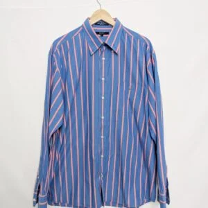 Gant Liberty Bell Poplin Shirt Xl Blue Pink Stripe Regular Fit