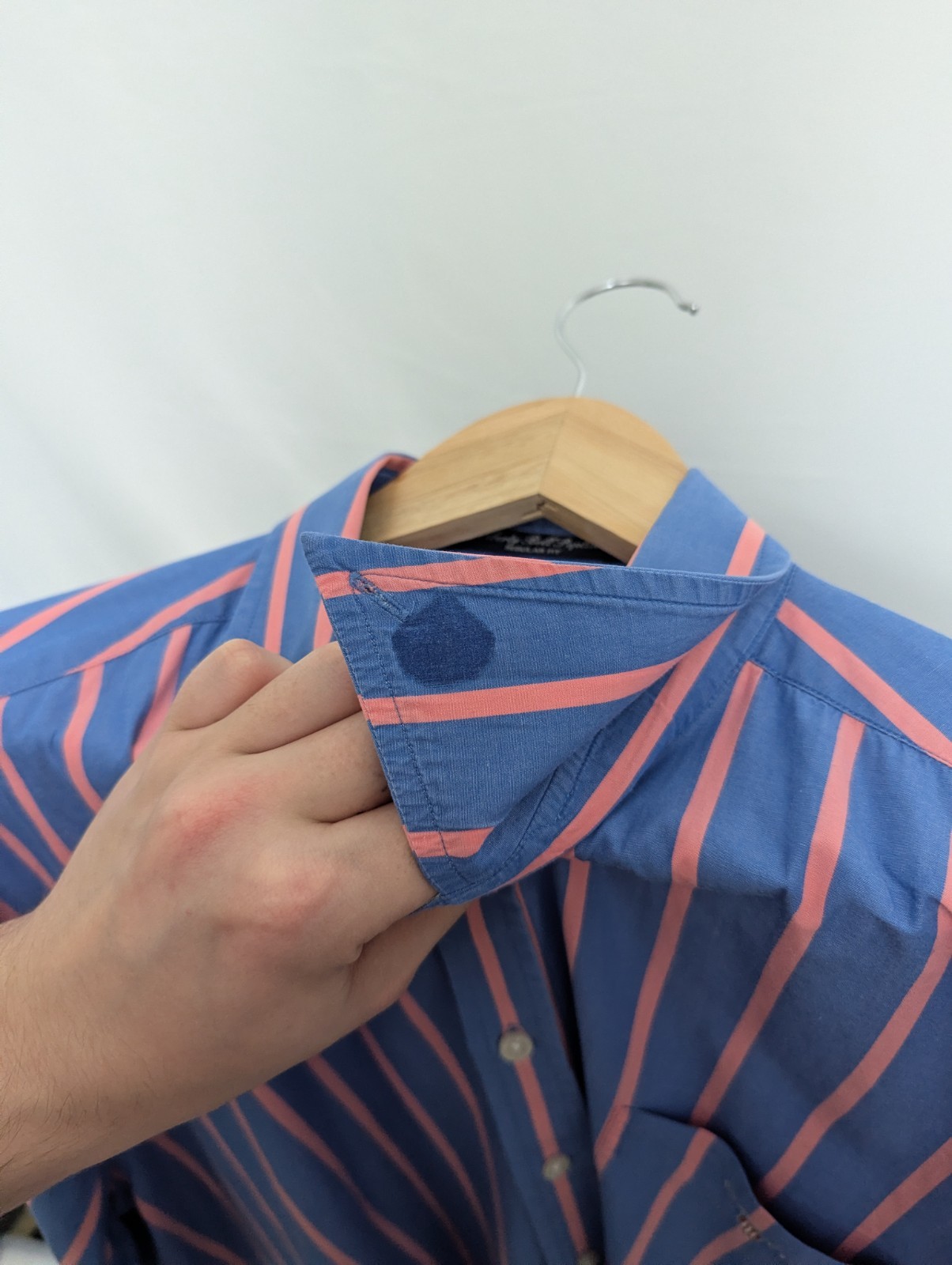 Gant Liberty Bell Poplin Shirt Xl Blue Pink Stripe Regular Fit