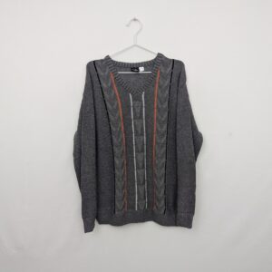 Gixan Pattern Knit Jumper - Grey - Size Large