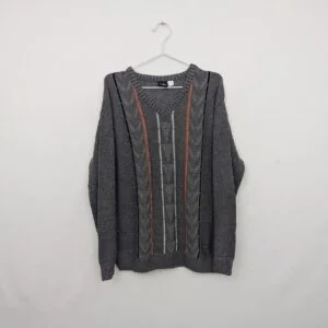 Gixan Pattern Knit Jumper - Grey - Size Large