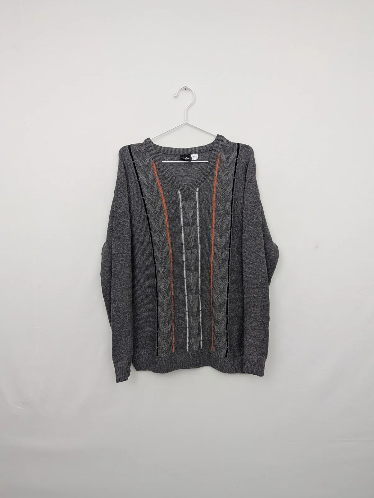 Gixan Pattern Knit Jumper - Grey - Size Large