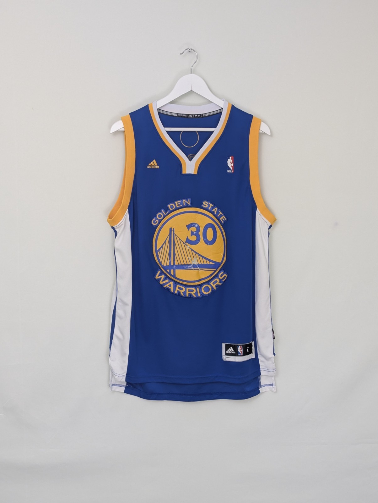 Golden State Warriors Curry 30 Jersey - Blue - Size L - Adidas Nba Swingman