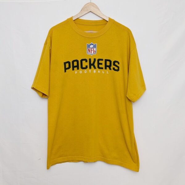 Green Bay Packers Reebok Nfl T-shirt - Men’s Large - Yellow Football Tee
