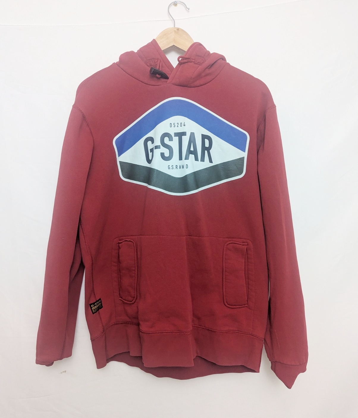 G-star Raw D5204 Hoodie – Red – Size L – 2010s Streetwear