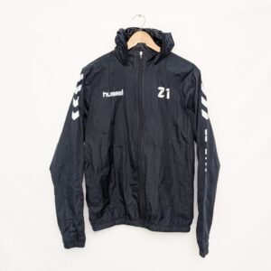 Hummel Men’s Small Windbreaker Jacket – Black – Hooded Lightweight Sports Jacket