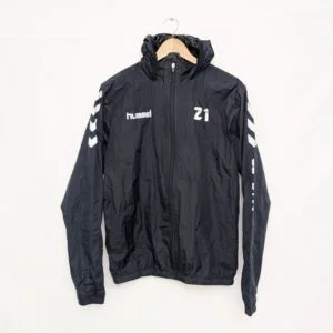 Hummel Men’s Small Windbreaker Jacket – Black – Hooded Lightweight Sports Jacket