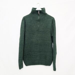Jean Pascale Quarter Zip Knit Jumper – Men’s Size L – Green