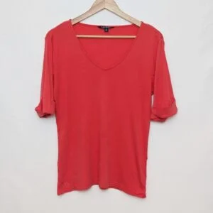 Lauren Ralph Lauren Women’s Red V-neck Top - Size L