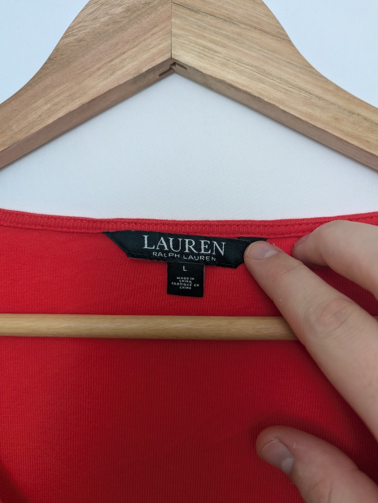 Lauren Ralph Lauren Women’s Red V-neck Top - Size L