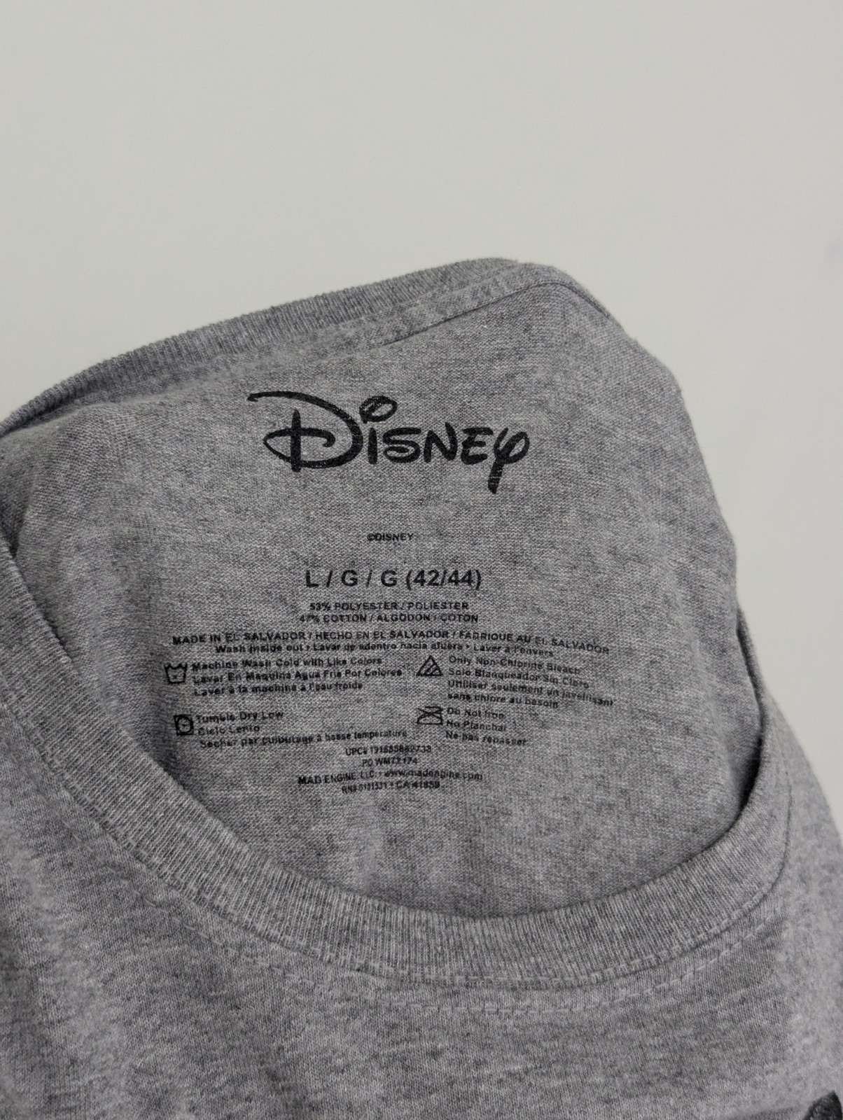 Mickey Mouse Graphic T Shirt - Grey - Size L - Disney