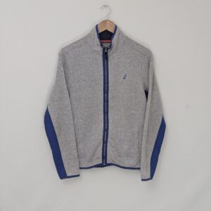 Nautica Fleece Jacket - Grey/blue - Full Zip - Mens Size Small