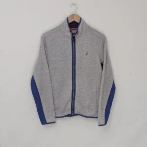 Nautica Fleece Jacket - Grey/blue - Full Zip - Mens Size Small