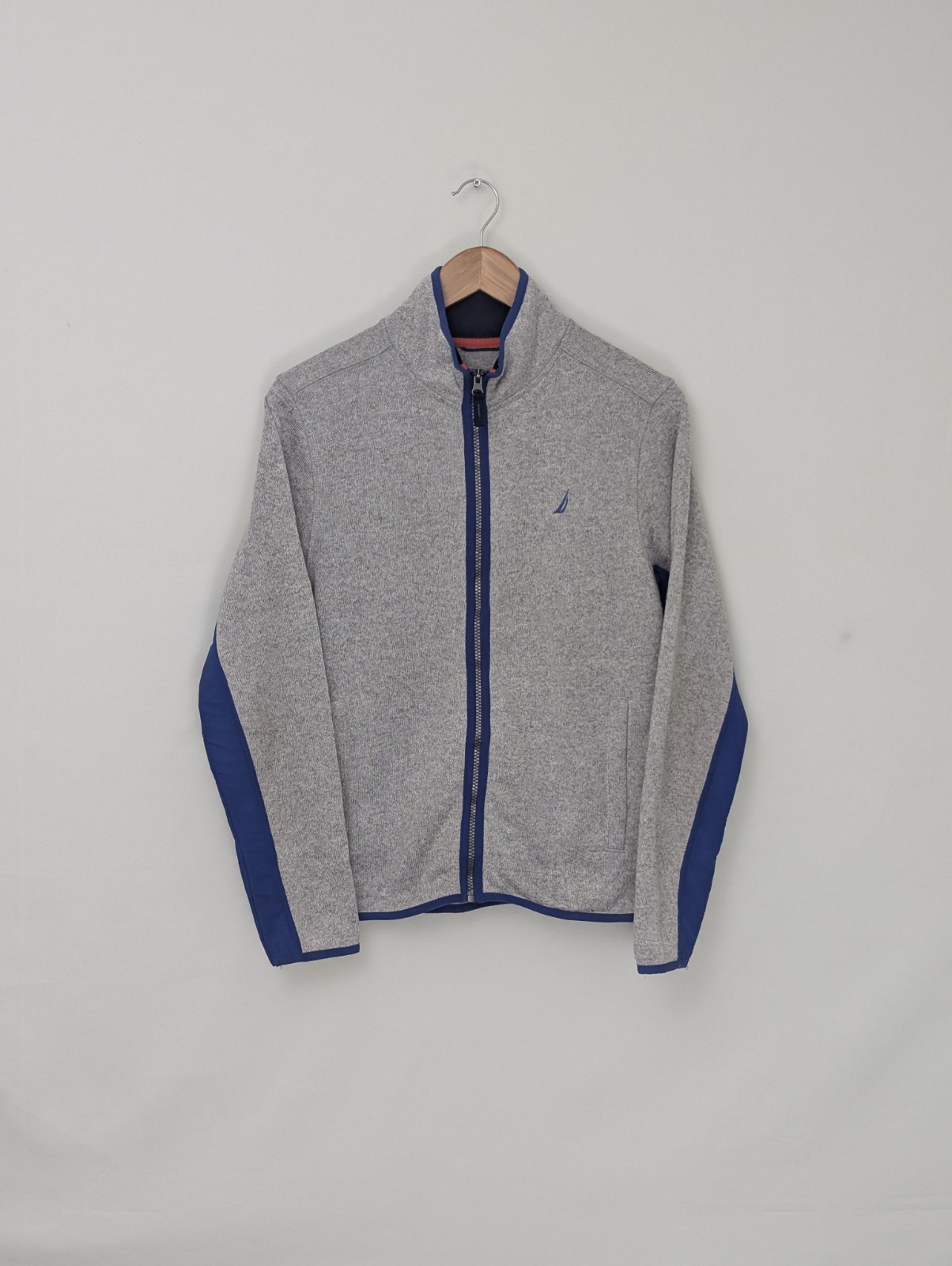 Nautica Fleece Jacket - Grey/blue - Full Zip - Mens Size Small