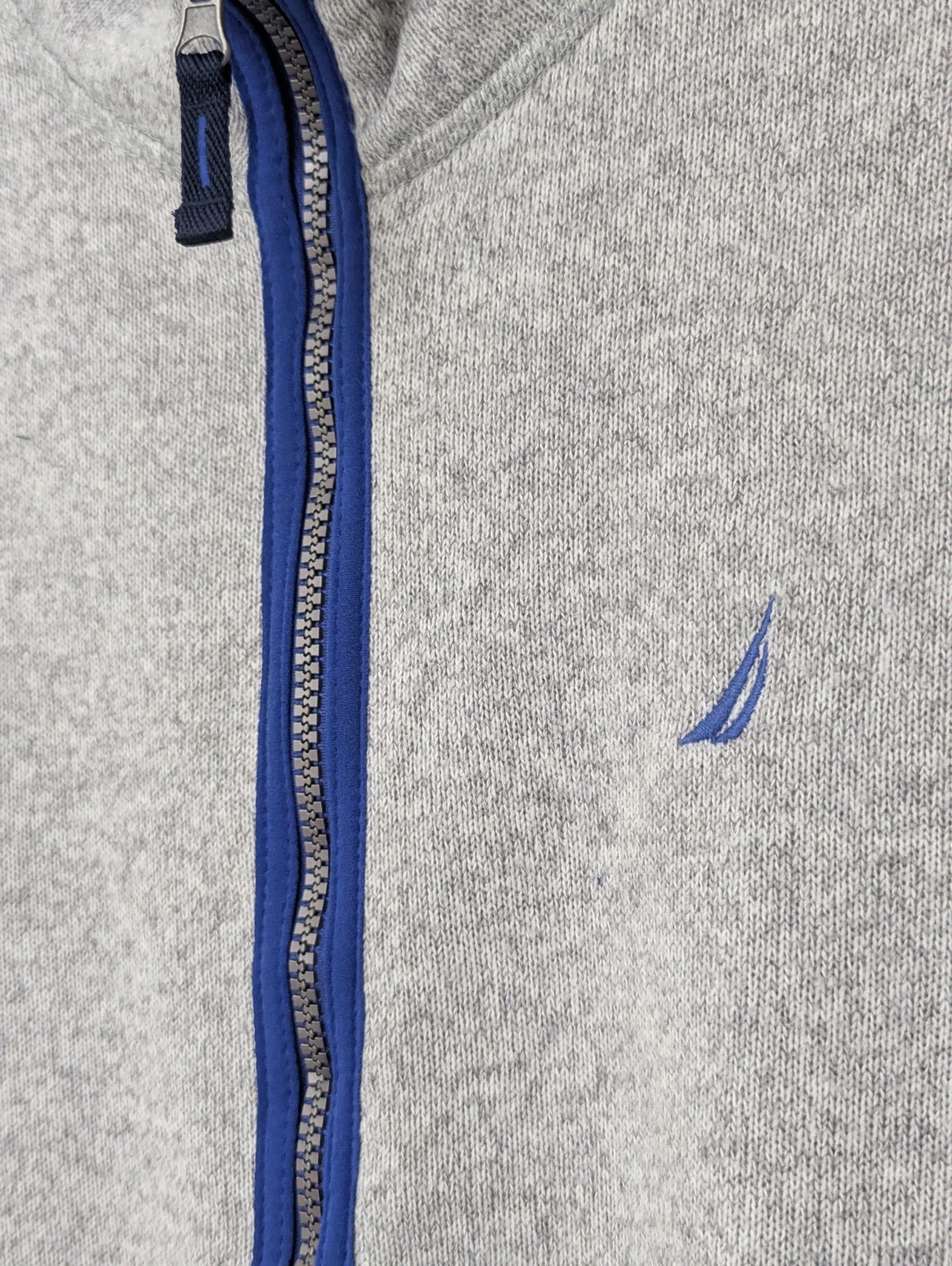 Nautica Fleece Jacket - Grey/blue - Full Zip - Mens Size Small