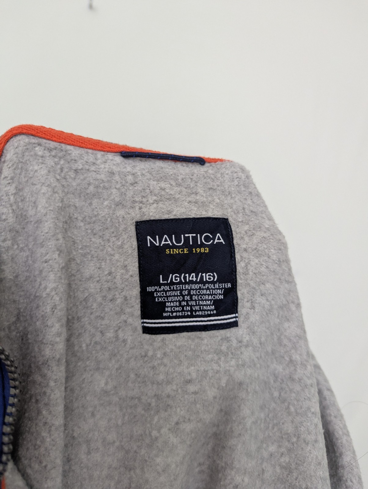 Nautica Fleece Jacket - Grey/blue - Full Zip - Mens Size Small