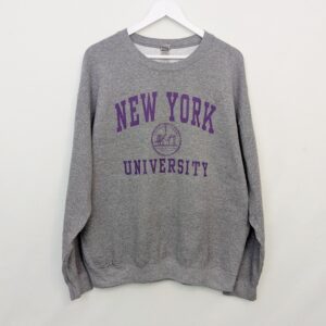 New York University Nyu Sweatshirt - Grey/purple - Crewneck - Men’s Large