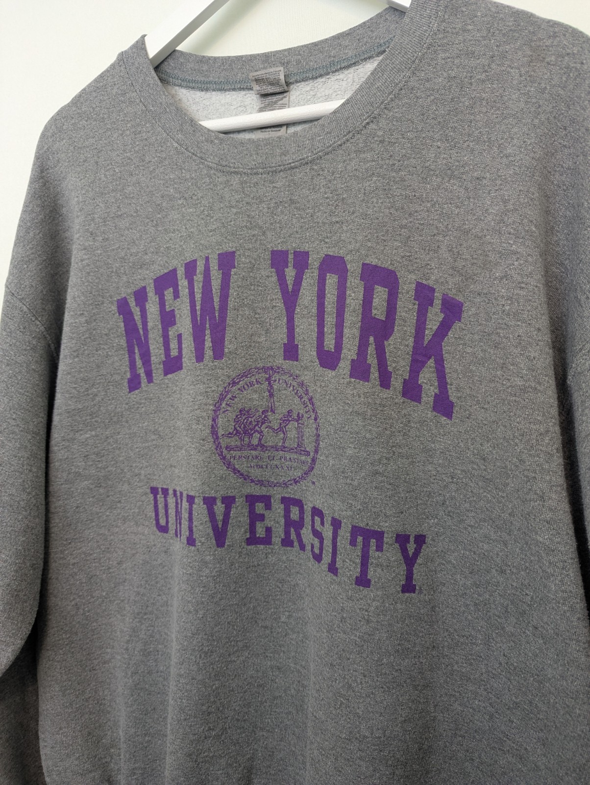 New York University Nyu Sweatshirt - Grey/purple - Crewneck - Men’s Large
