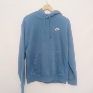 Nike Essential Small Logo Hoodie – Blue – Size Small