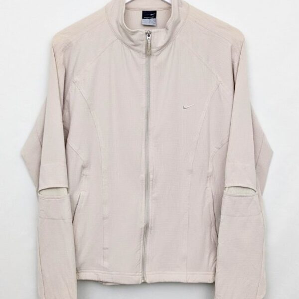 Nike Sphere Dry Womens Zip Jacket – Beige – size L – Y2K 2000s