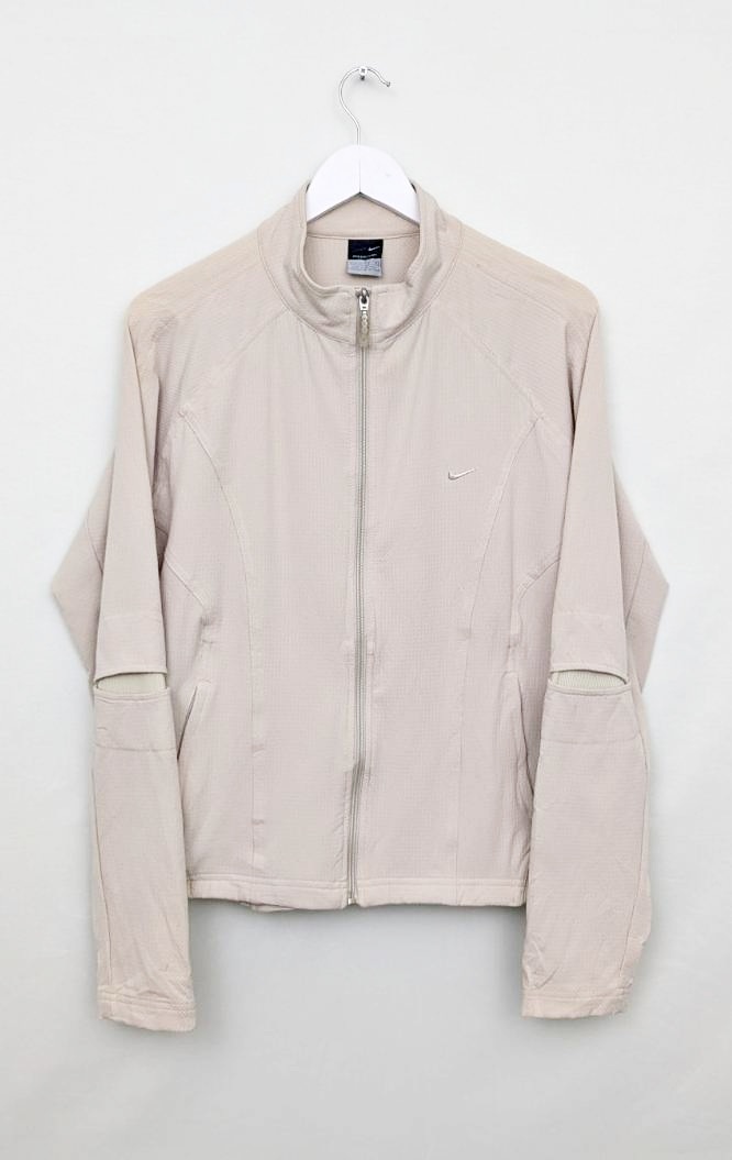 Nike Sphere Dry Womens Zip Jacket – Beige – size L – Y2K 2000s