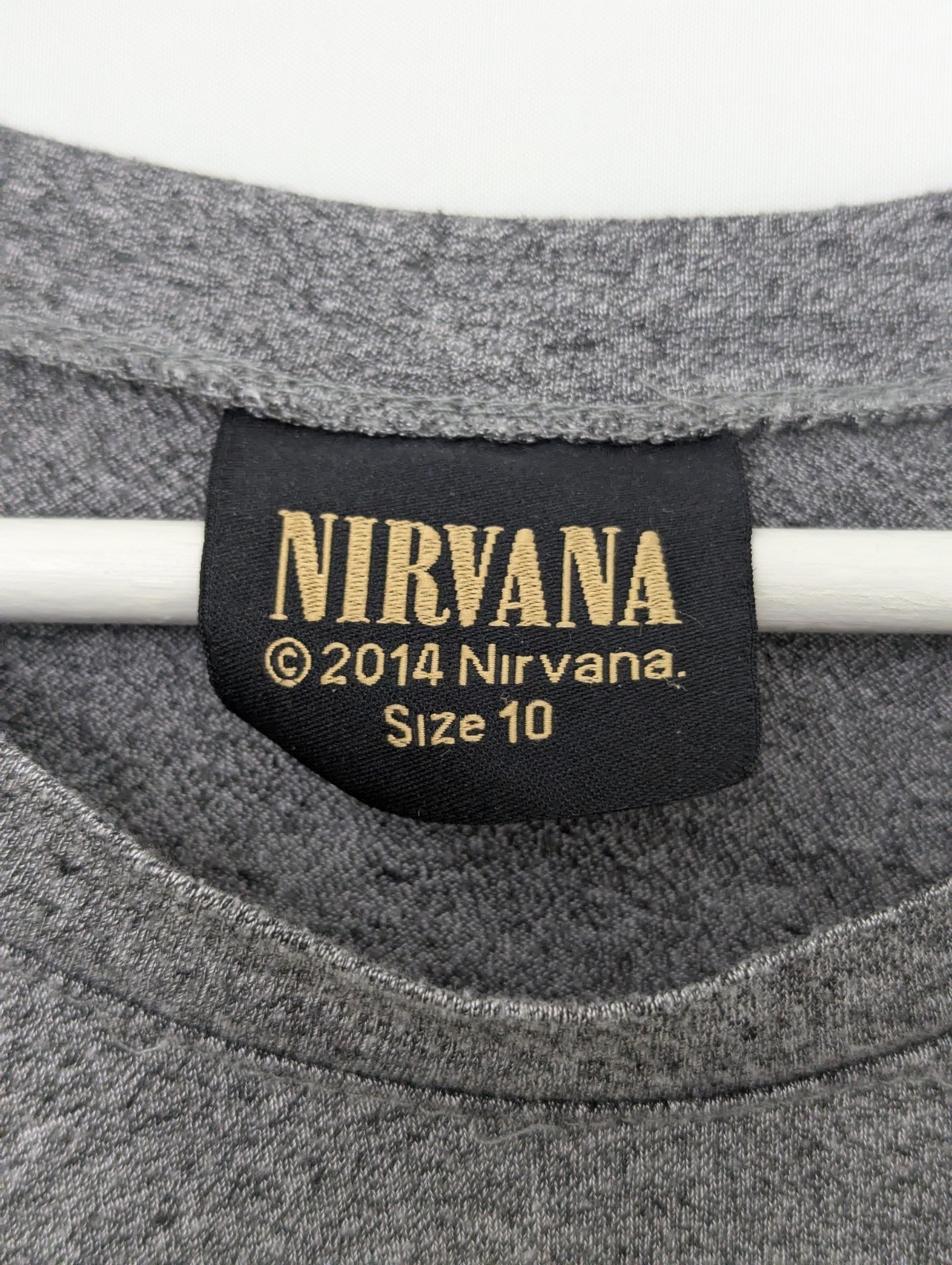 Nirvana Smiley Face T Shirt – Grey – Size 10