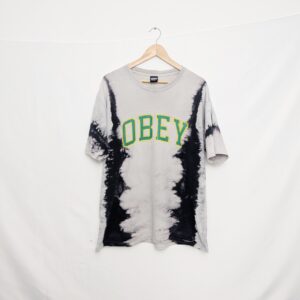 Obey Tie Dye Tee - Large - Grey/black - Graphic Logo