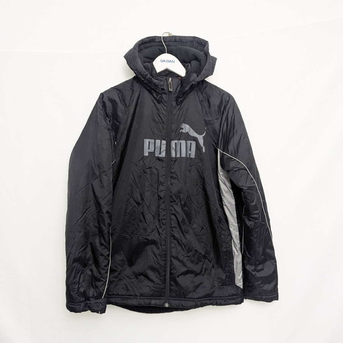 Puma Black Padded Jacket – Men’s Small (label Youth Xxl) – Hooded, Fleece Lined