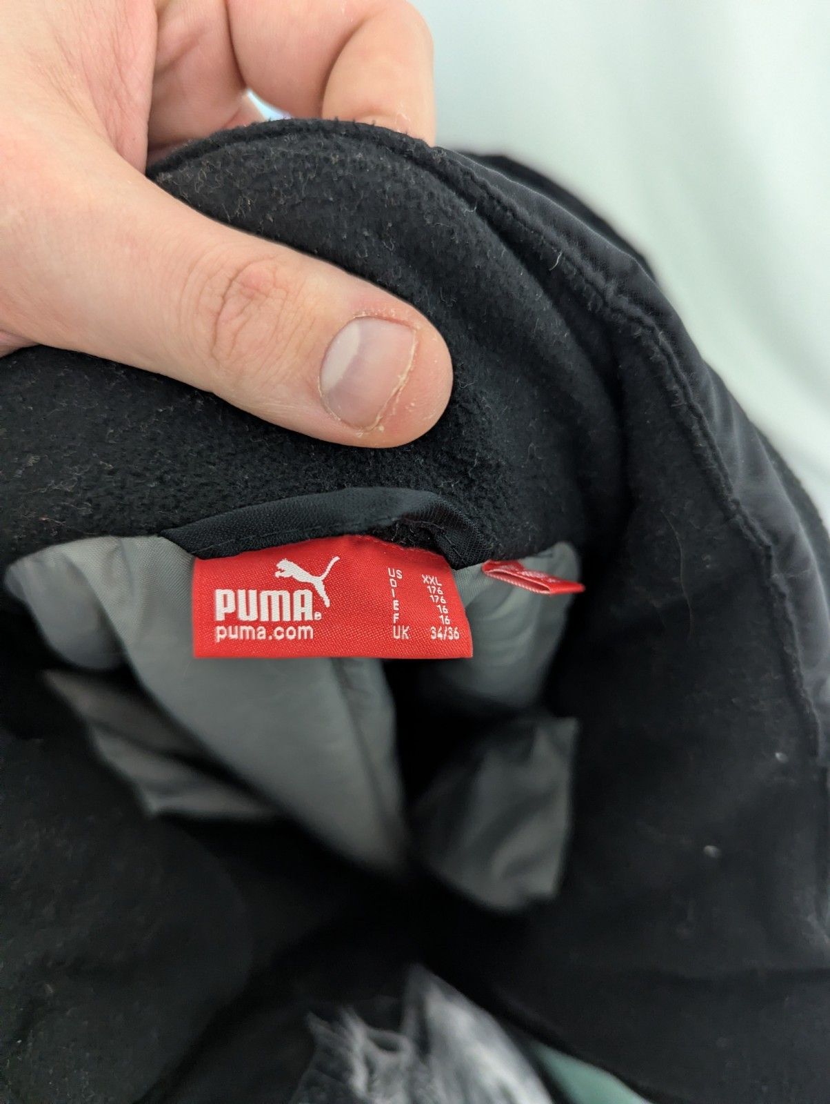 Puma Black Padded Jacket – Men’s Small (label Youth Xxl) – Hooded, Fleece Lined