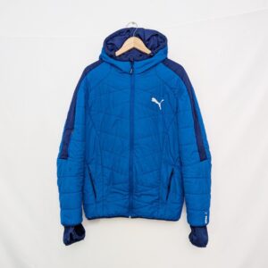Puma Blue Hooded Puffer Jacket Zip Up - Men’s Size Medium