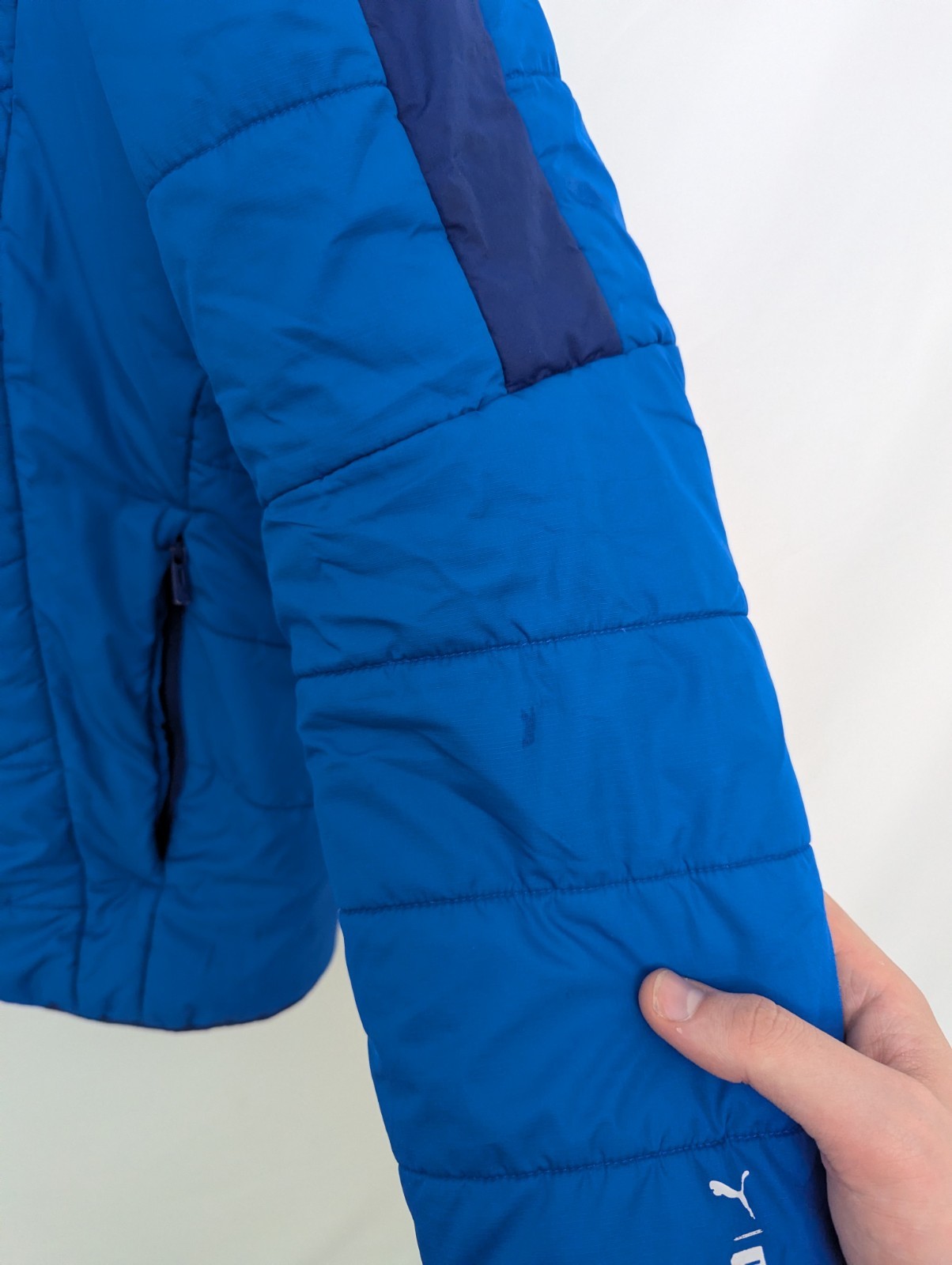 Puma Blue Hooded Puffer Jacket Zip Up - Men’s Size Medium