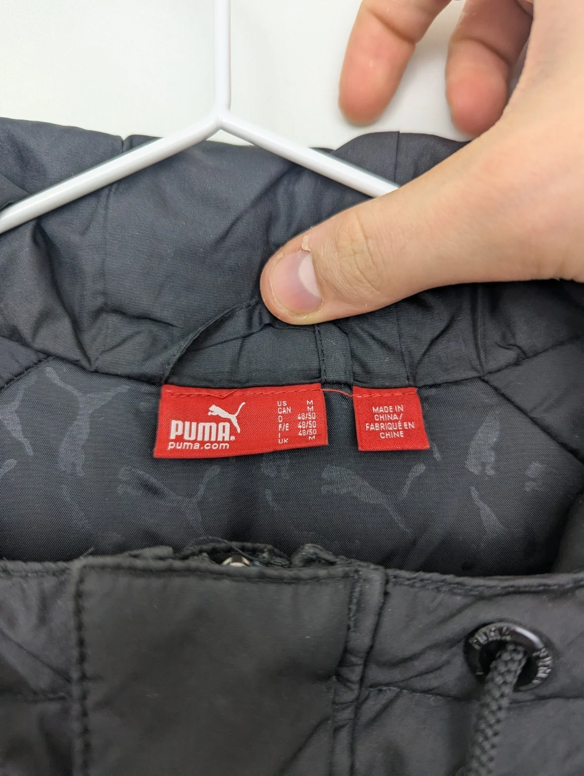 Puma Puffer Jacket - Mens Medium - Black/grey - Lightweight