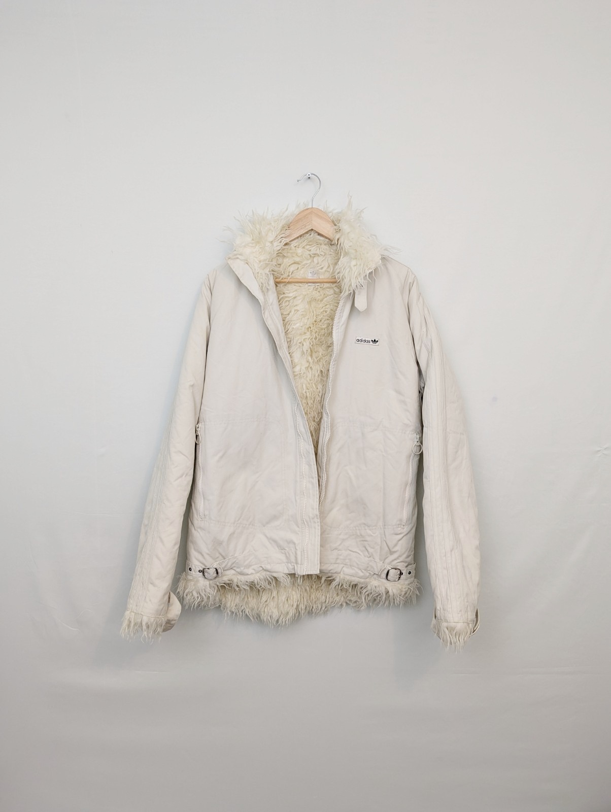 Rare Vintage Adidas Originals Sample Faux Shearling Jacket - Cream - Women’s M