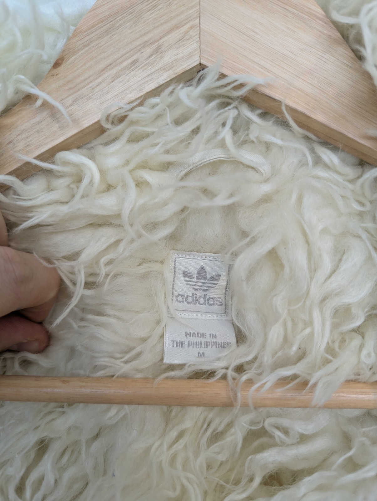 Rare Vintage Adidas Originals Sample Faux Shearling Jacket - Cream - Women’s M