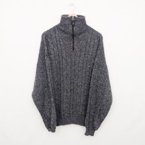 Red Fox 1/4 Zip Knit Jumper - Grey Marl - Mens Size Medium