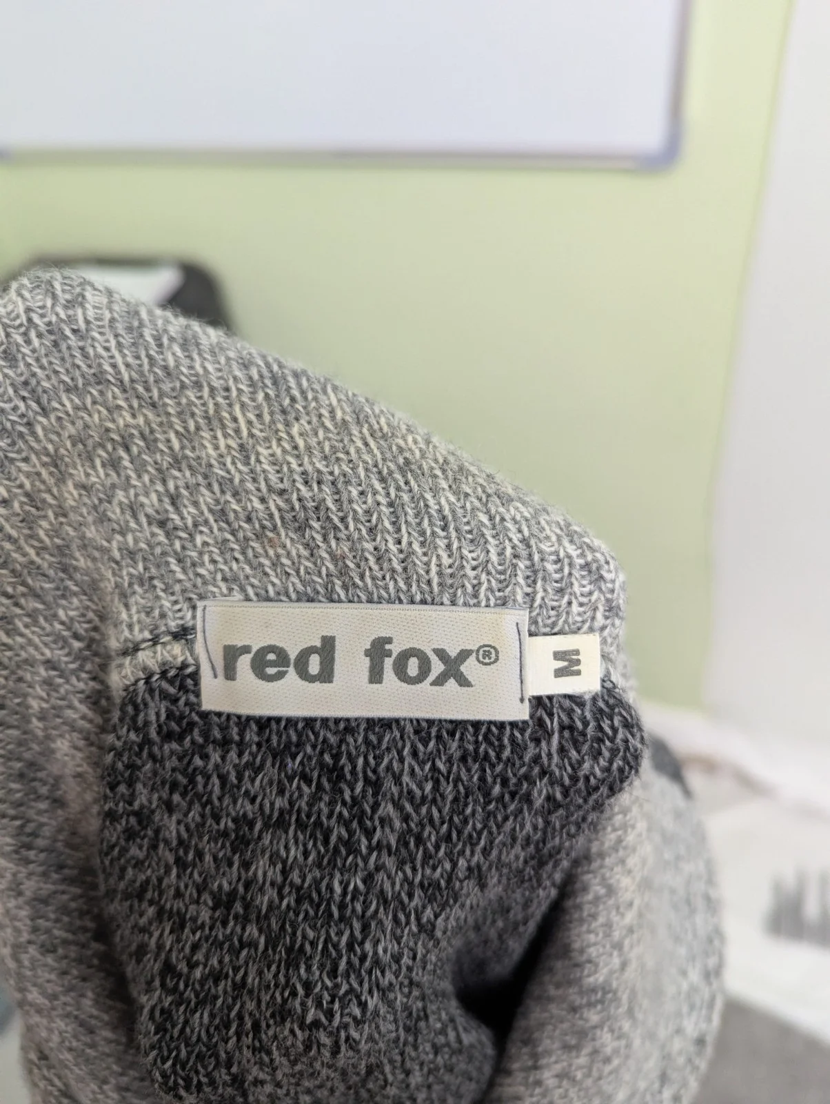 Red Fox 1/4 Zip Knit Jumper - Grey Marl - Mens Size Medium