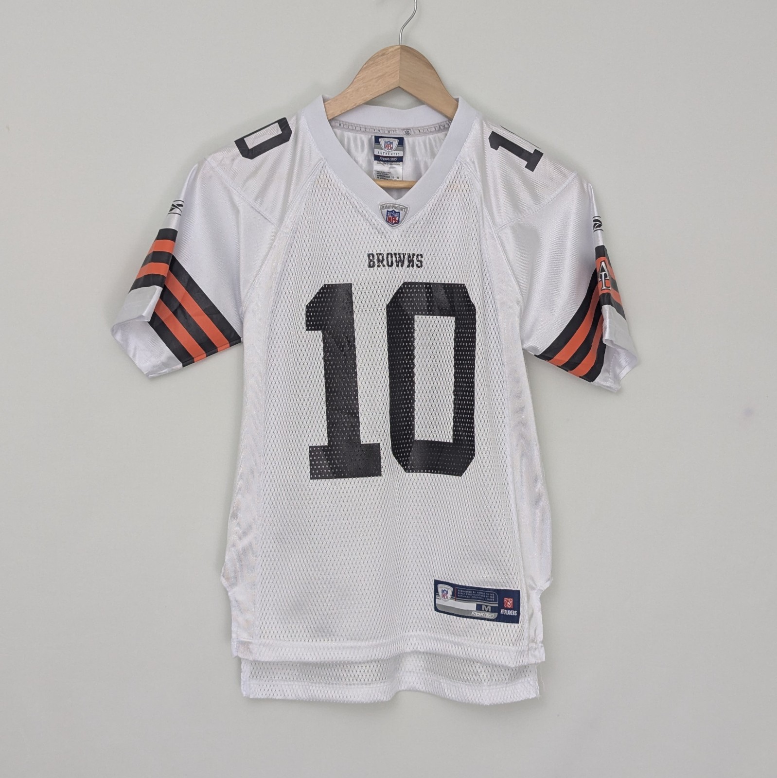 Reebok Cleveland Browns Brady Quinn #10 Jersey - White - Size Youth M