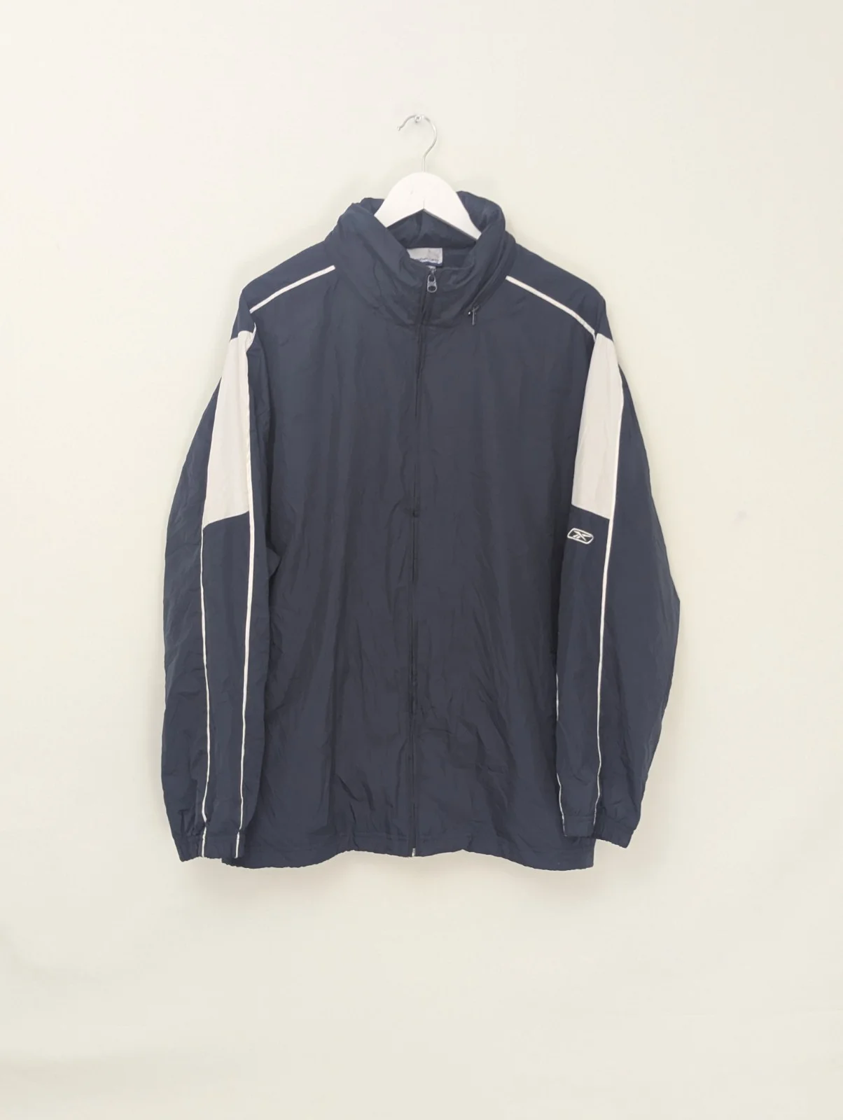 Reebok Windbreaker Jacket - Navy Blue - Mens Large