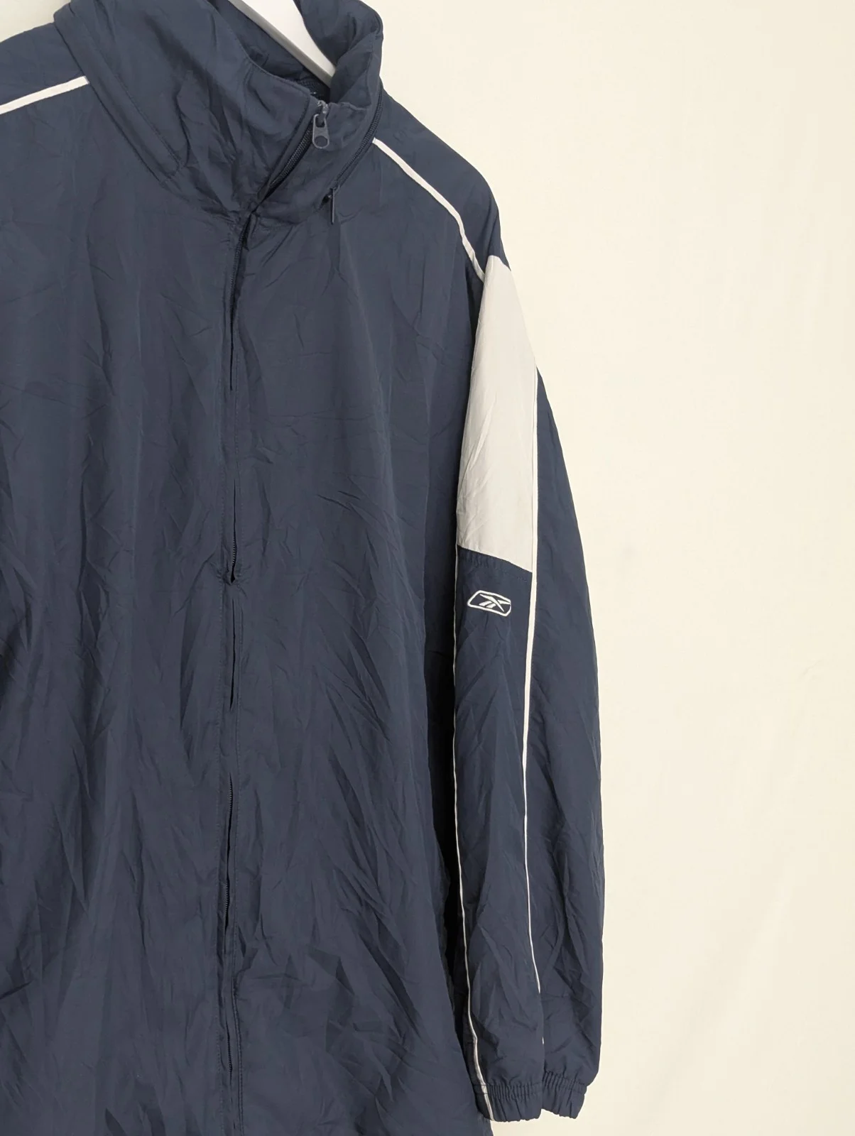 Reebok Windbreaker Jacket - Navy Blue - Mens Large
