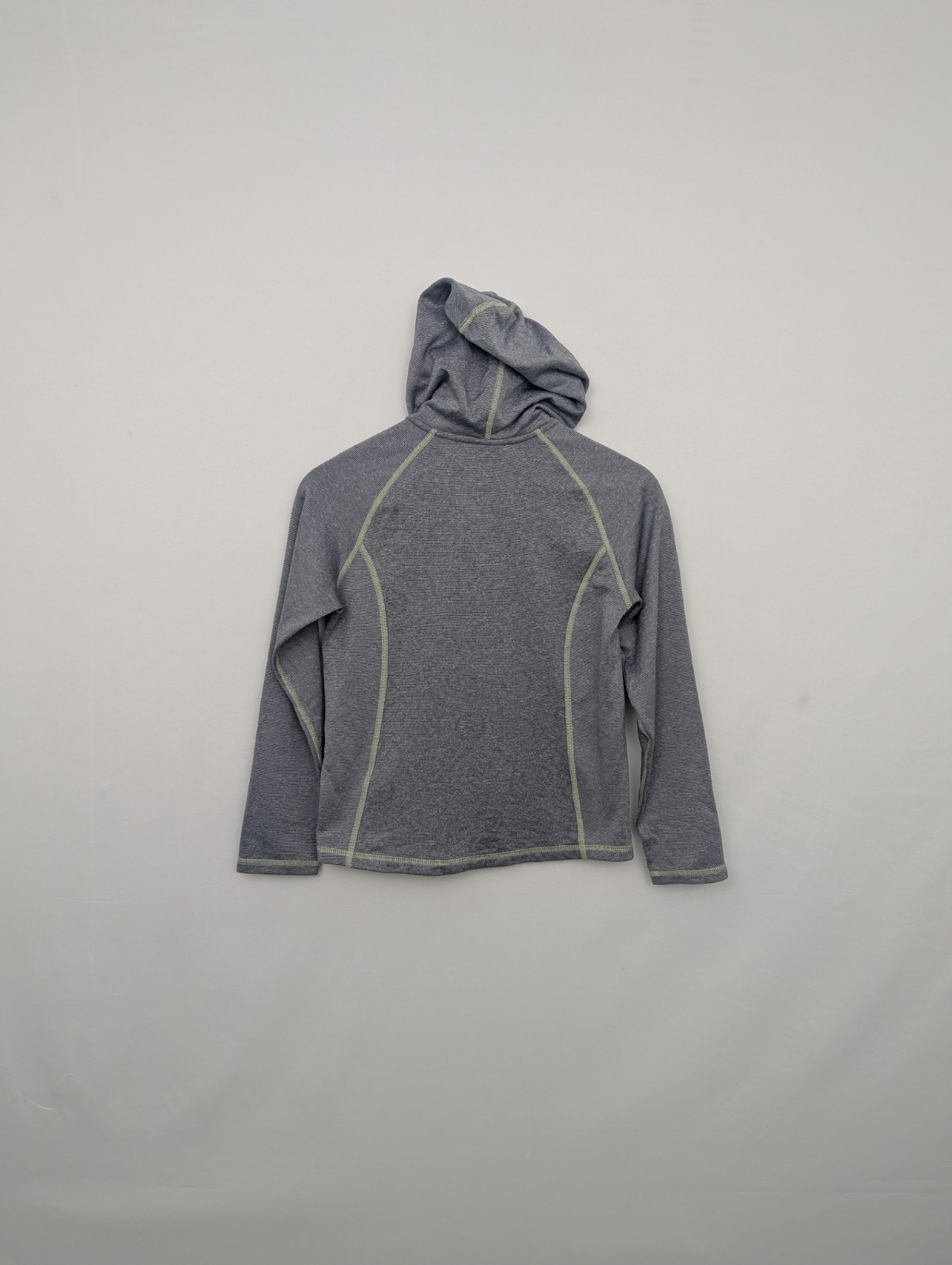The North Face Grey Zip Hoodie - Green Trim - Womens Size Xs