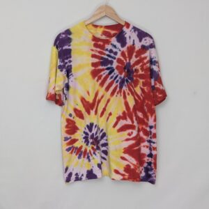 Tie Dye T Shirt - Multi Colour Spiral Pattern - Size L