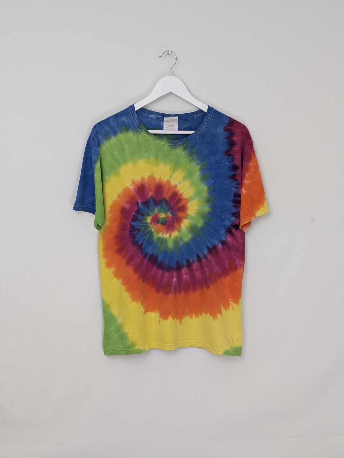 Tie Dye T Shirt - Multicolour Spiral - Rainbow - Size M